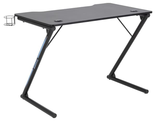 Trops skrivbord för gaming, med mugghållare svart.