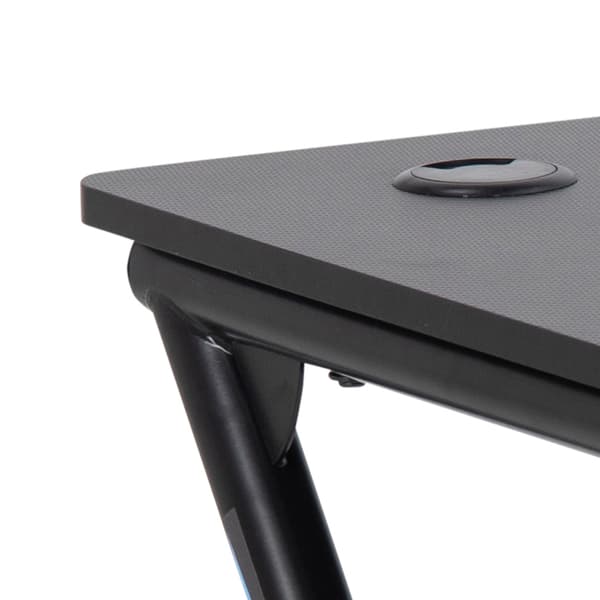 Trops skrivbord för gaming, med mugghållare svart.