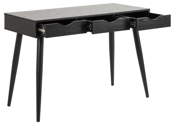 Nete skrivebord med 3 skuffer sort.