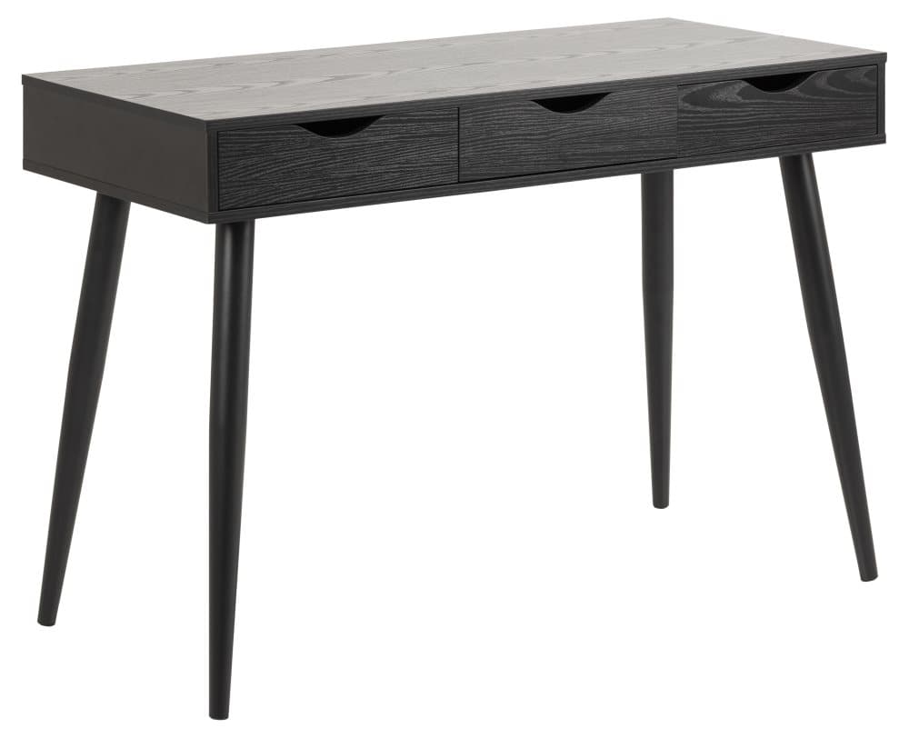 Nete skrivbord med 3 lådor svart.
