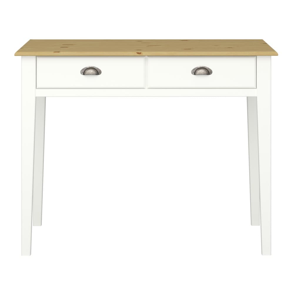 Noah skrivbord 2 lådor, vitlackerad, betslackad.