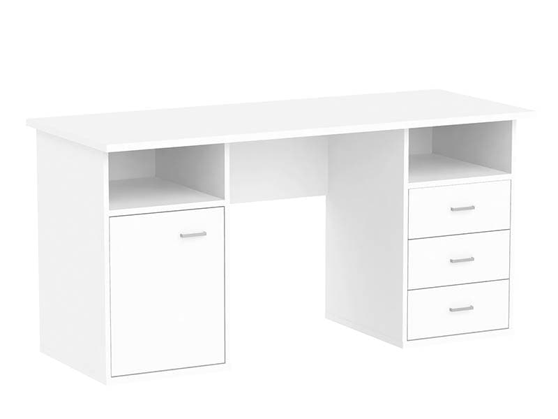 Forus skrivbord 1 dörr, 3 lådor, 2 hyllor vit.