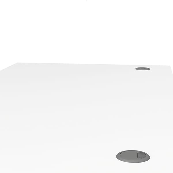 Prisme skrivbord med lådmodul på hjul, vit