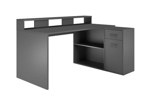 GamerBüro skrivbord gamer 1 dörr, 1 låda, 2 öppna fack antracit matt.