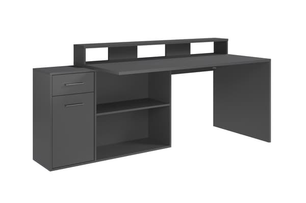 GamerBüro skrivbord gamer 1 dörr, 1 låda, 2 öppna fack antracit matt.