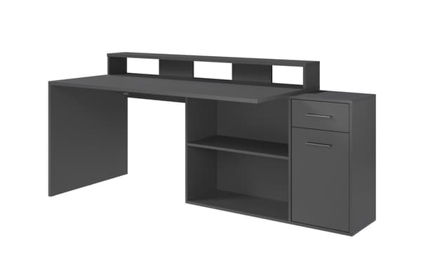GamerBüro skrivbord gamer 1 dörr, 1 låda, 2 öppna fack antracit matt.