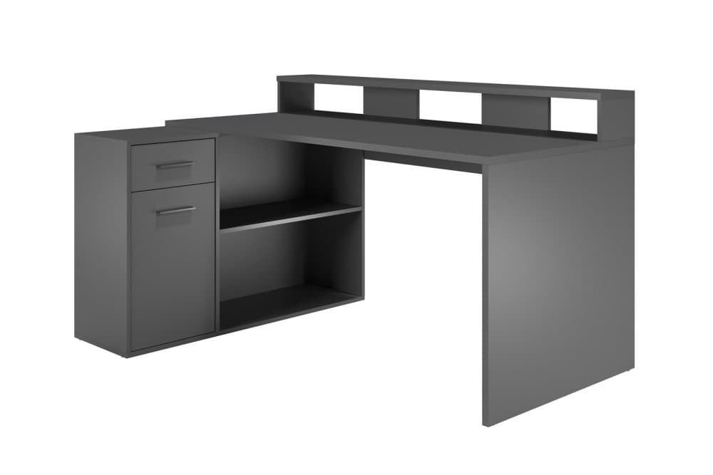 GamerBüro skrivbord gamer 1 dörr, 1 låda, 2 öppna fack antracit matt.