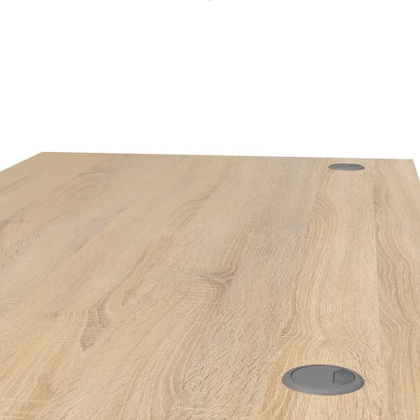 Prisme skrivbord med lådmodul på hjul, ekmönstrad