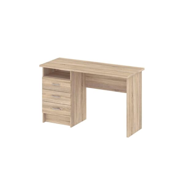 Fula skrivebord 3 skuffer eik struktur.