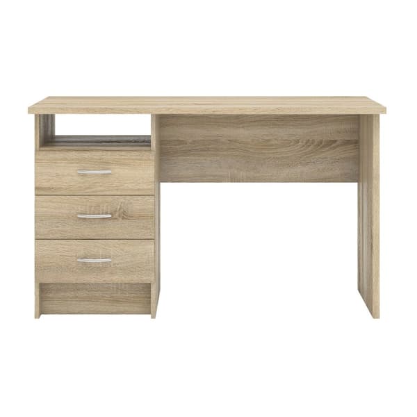 Fula skrivebord 3 skuffer eik struktur.