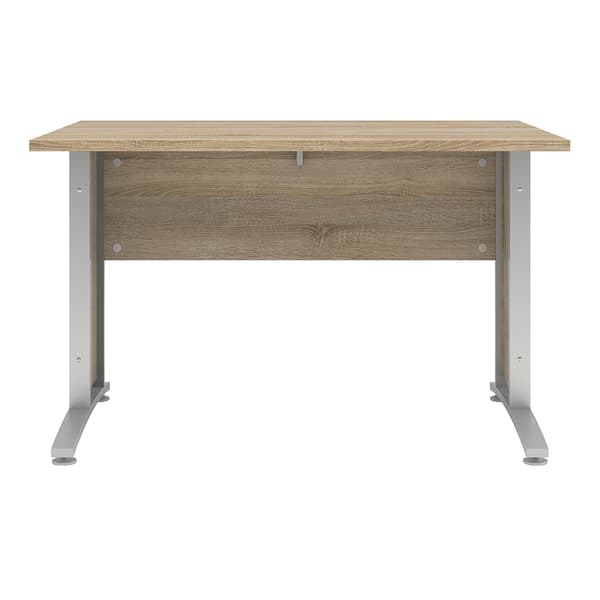 Prisme skrivebord C eik struktur dekor og sølvgrå stål.