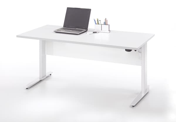 Prisme skrivebord elektronisk heve/senke hvit.
