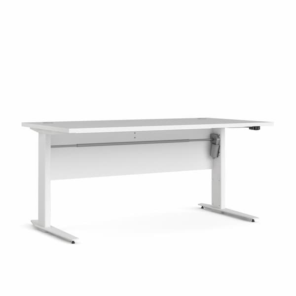 Prisme skrivebord elektronisk heve/senke hvit.