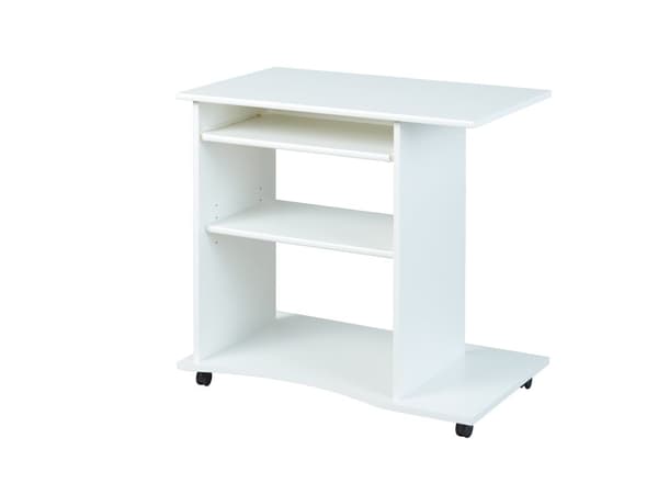 Pemos skrivebord 1 hylle, 1 tastatur uttrekk hvit.