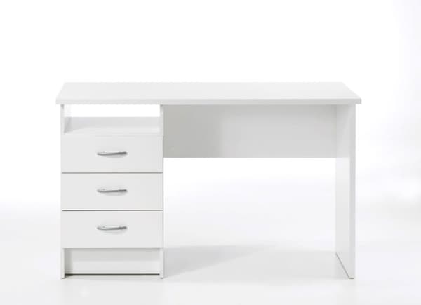 Fula skrivebord 3 skuffer hvit.
