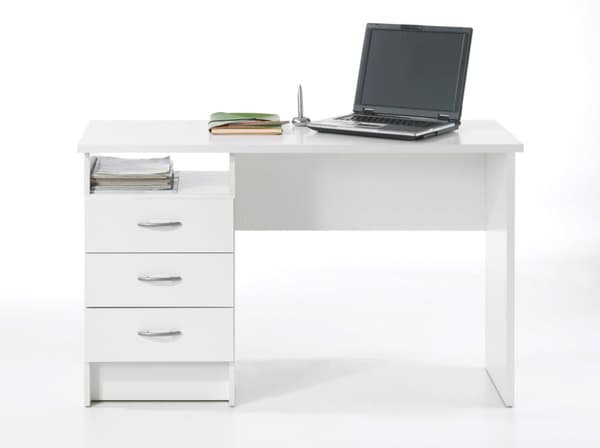 Fula skrivebord 3 skuffer hvit.