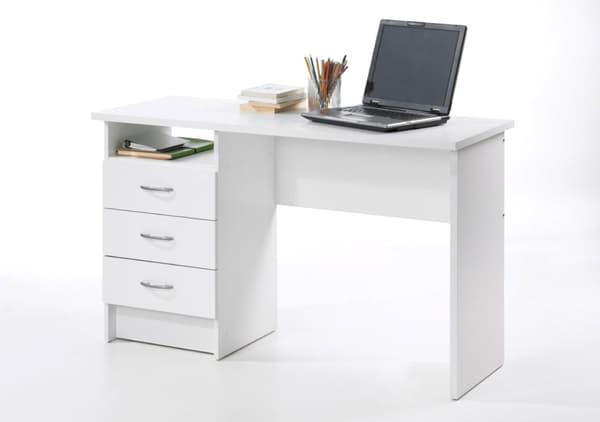 Fula skrivebord 3 skuffer hvit.