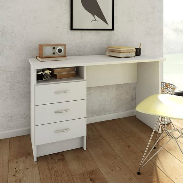 Fula skrivebord 3 skuffer hvit.