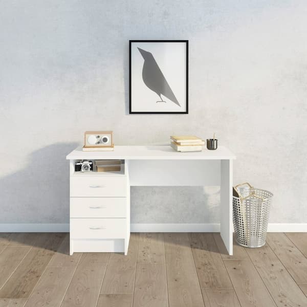 Fula skrivebord 3 skuffer hvit.