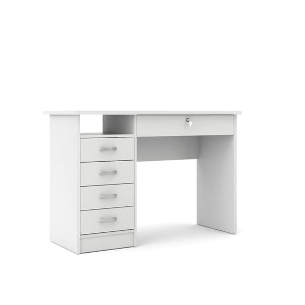 Fula skrivebord 5 skuffer hvit.