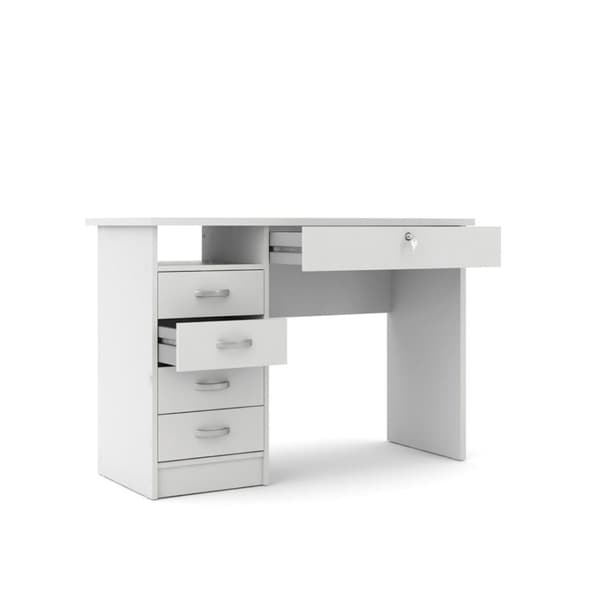 Fula skrivebord 5 skuffer hvit.