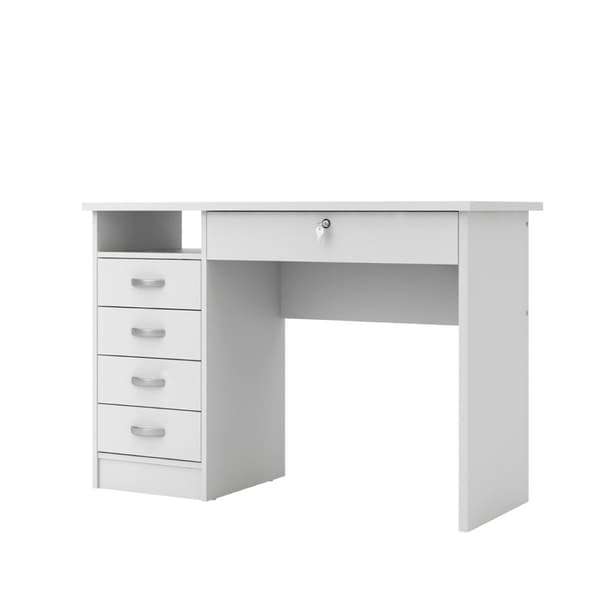 Fula skrivebord 5 skuffer hvit.