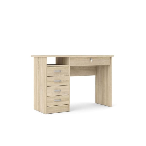 Fula skrivebord 5 skuffer eik struktur dekor.