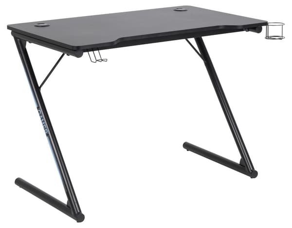 Trops skrivebord til gamer med kopholder svart.