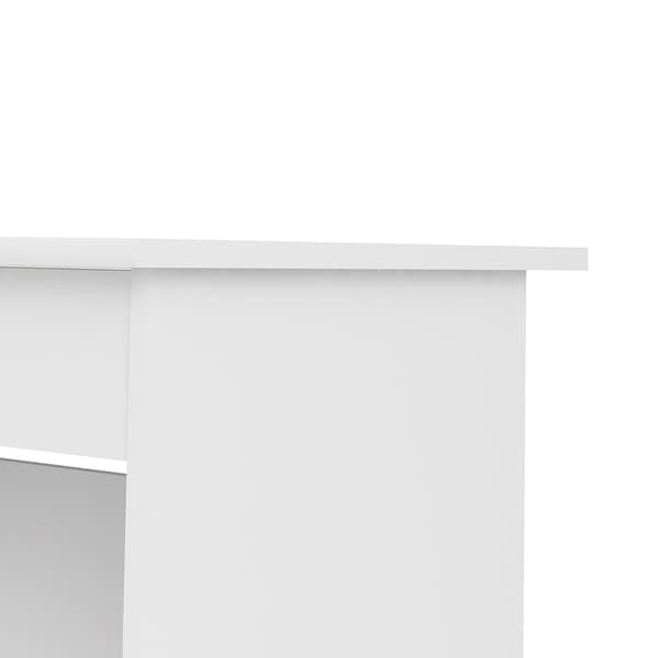 Plus skrivebord med 1 hylle, 3 små skuffer og 1 stor skuff med nøkkellås, hvit.
