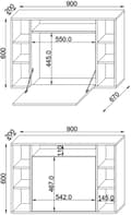 Miniatyrbilde 4 av 8: Wandila skrivebord , laptopbord vegghengt skriveplate og 7 rom hvit.