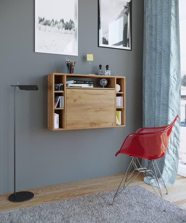 Wandila skrivebord , laptopbord vegghengt skriveplate og 7 rom honning eik dekor.