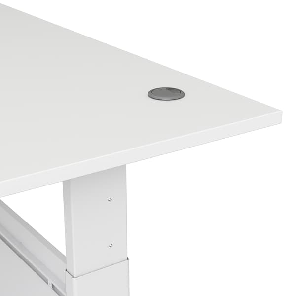 Prisme skrivebord elektrisk heve senke funktion, hvit