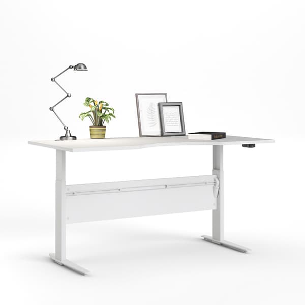 Prisme skrivebord elektrisk heve senke funktion, hvit