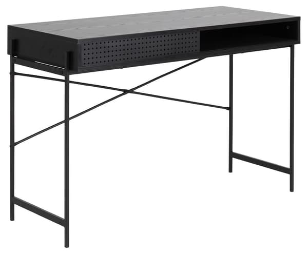 Angus skrivebord skyvedører svart.