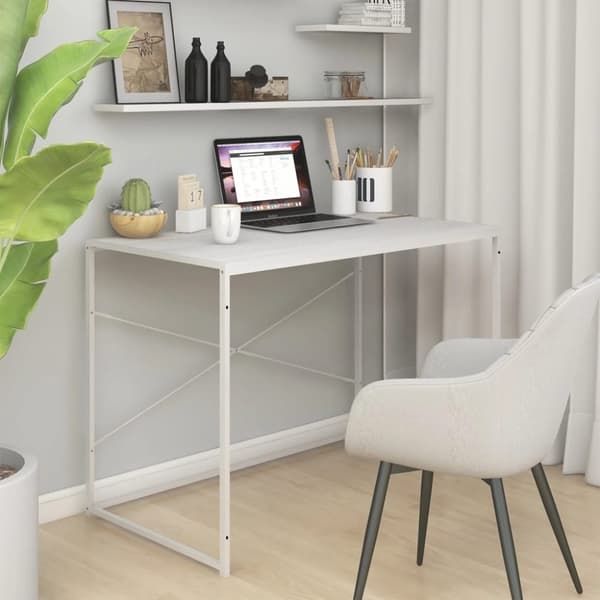 vidaXL computerbord 110x60x70 cm konstrueret træ hvid