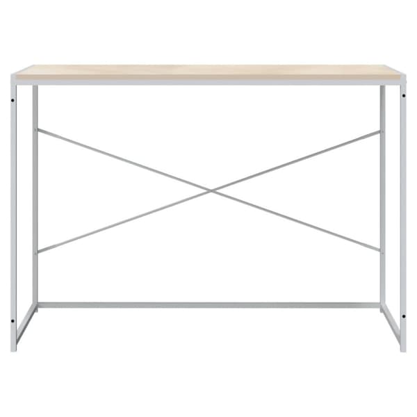 vidaXL Tietokonepöytä valkoinen ja Sonoma-tammi 110x60x70 cm lastulevy