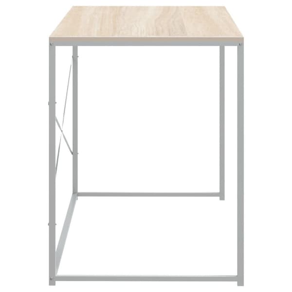 vidaXL Tietokonepöytä valkoinen ja Sonoma-tammi 110x60x70 cm lastulevy