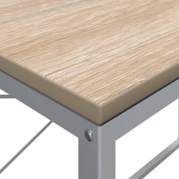 vidaXL Tietokonepöytä valkoinen ja Sonoma-tammi 110x60x70 cm lastulevy