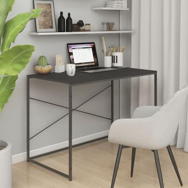 vidaXL computerbord 110x60x70 cm konstrueret træ sort