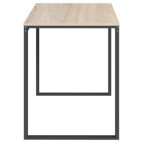 vidaXL Tietokonepöytä musta ja tammi 110x60x73 cm lastulevy