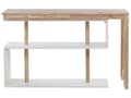 Miniatyrbild 5 av 8: Hörn hemmakontorsskrivbord ljust trä och vitt gummiträ 120 x 45 cm Vridbar topp Öppna hyllor Skandinavisk stil