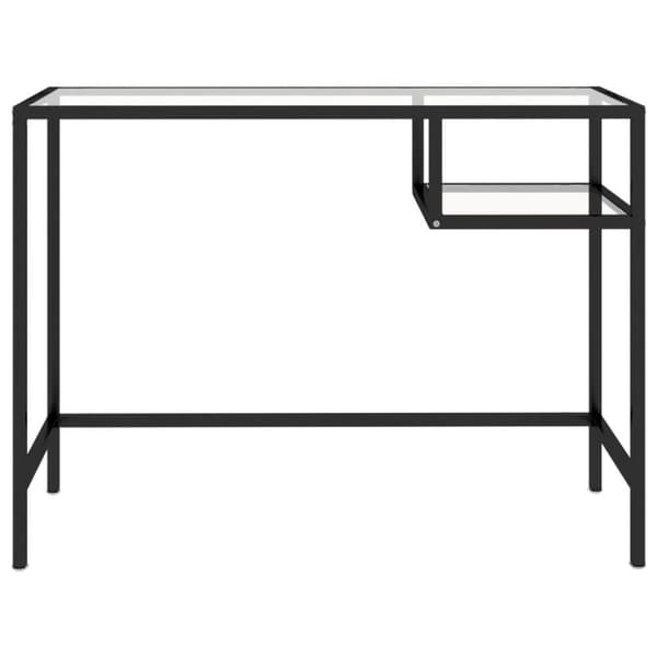 vidaXL Datorbord genomskinlig 100x36x74 cm glas
