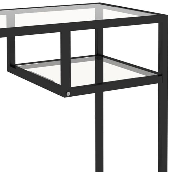 vidaXL Datorbord genomskinlig 100x36x74 cm glas