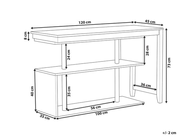 Skrivebord Lyst Træ og Hvid 120 x 45 cm Modulær L-formet Kommode Opbevaring Multifunktionel til Computerbord Kontor Minimalistisk Design
