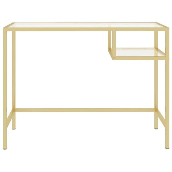 vidaXL Tietokonepöytä läpinäkyvä 100x36x74 cm karkaistu lasi