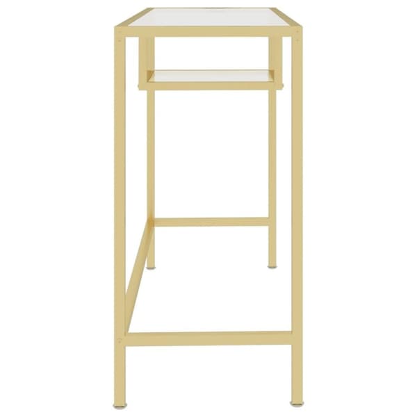 vidaXL Tietokonepöytä läpinäkyvä 100x36x74 cm karkaistu lasi