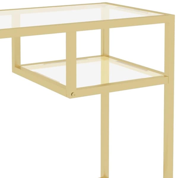vidaXL Tietokonepöytä läpinäkyvä 100x36x74 cm karkaistu lasi