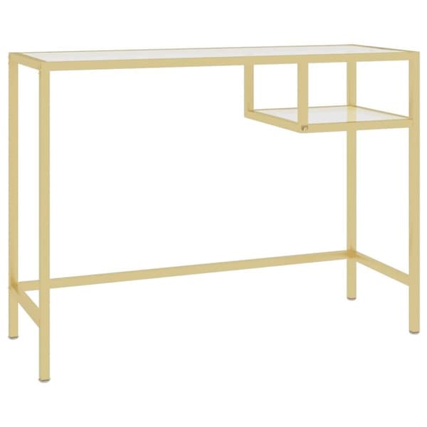 vidaXL Tietokonepöytä läpinäkyvä 100x36x74 cm karkaistu lasi