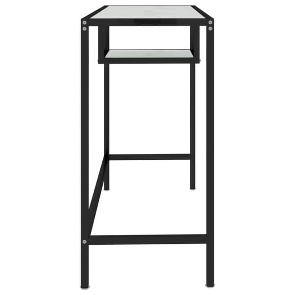 vidaXL computerbord 100x36x74 cm hærdet glas hvid marmor