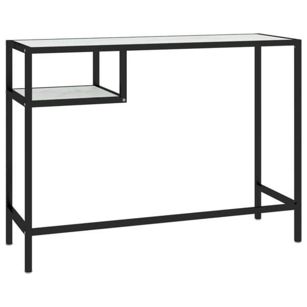 vidaXL computerbord 100x36x74 cm hærdet glas hvid marmor